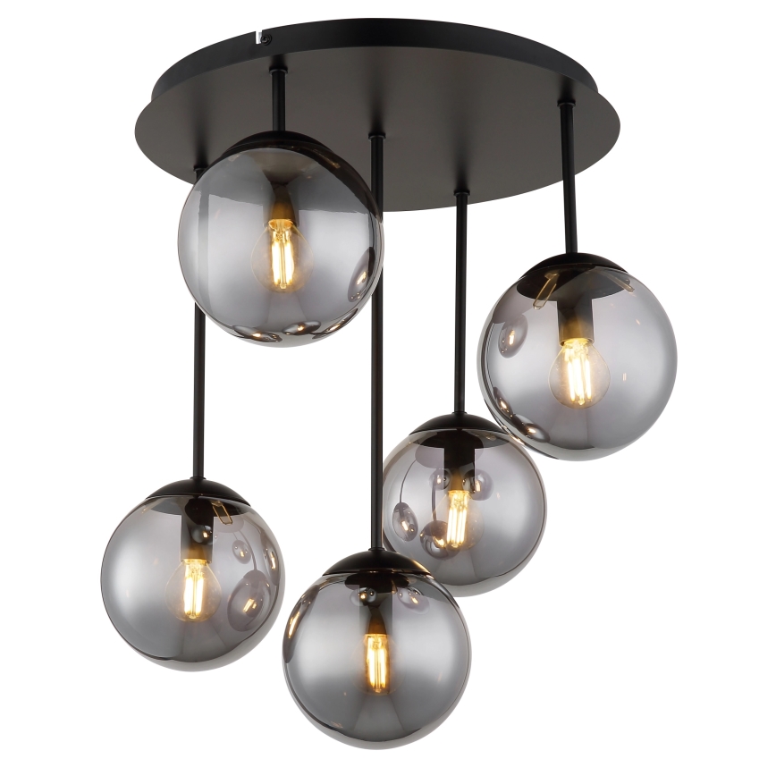 Globo - Επικαθήμενο φωτιστικό οροφής 5xE14/25W/230V μαύρο