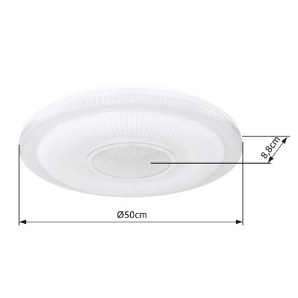 Globo - LED Ρυθμιζόμενο Φωτιστικό Οροφής LED/30W/230V 3000-6500K διάμ. 50 εκ. λευκό Wi-Fi Tuya + τηλεχειριστήριο