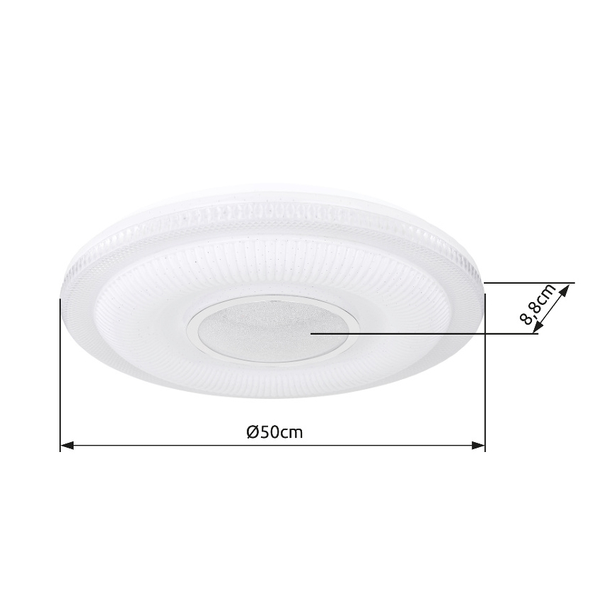Globo - LED Ρυθμιζόμενο Φωτιστικό Οροφής LED/30W/230V 3000-6500K διάμ. 50 εκ. λευκό Wi-Fi Tuya + τηλεχειριστήριο