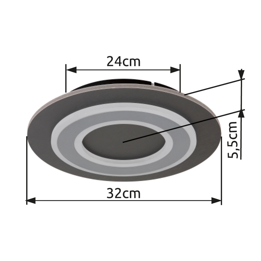 Globo - Φωτιστικό οροφής LED LED/24W/230V 3000K διάμετρος 32 cm ανθρακί