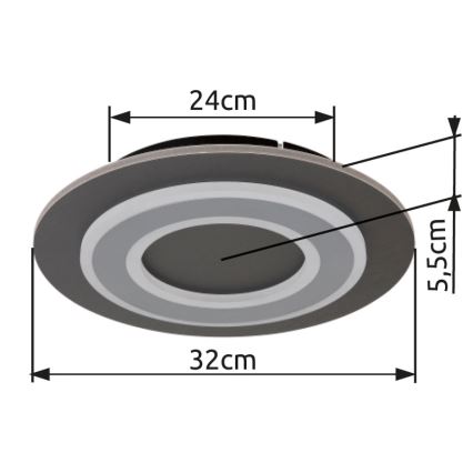 Globo - Φωτιστικό οροφής LED LED/24W/230V 3000K διάμετρος 32 cm ανθρακί