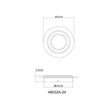 Globo - Φωτιστικό οροφής LED LED/24W/230V 3000K διάμετρος 32 cm