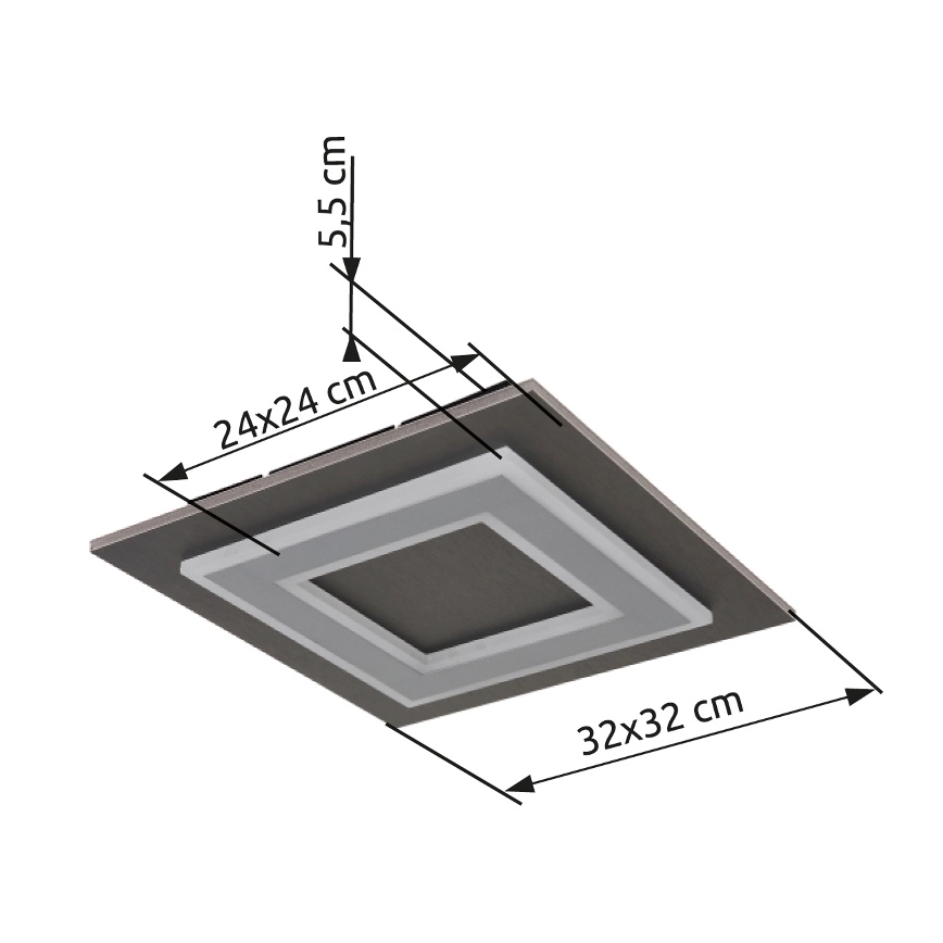Globo - Φωτιστικό οροφής LED LED/24W/230V 3000K 32x32 cm ανθρακί