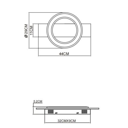 Globo - Φωτιστικό οροφής LED LED/18W/230V καφέ