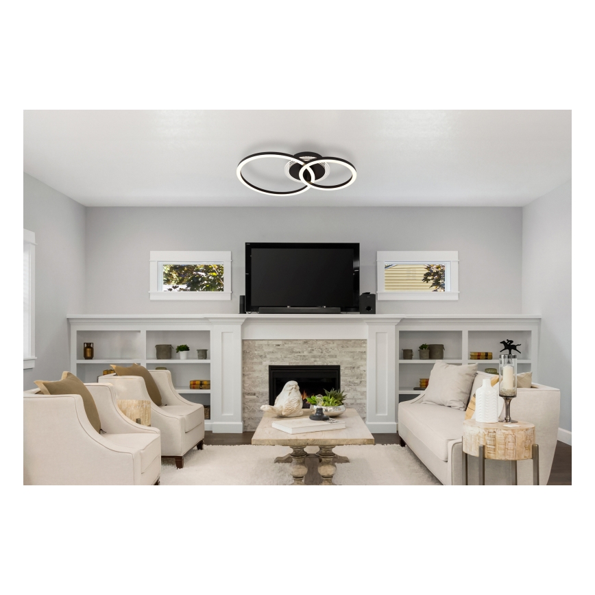 Globo - LED Οροφιαίο φωτιστικό LED/30W/230V 2700/4500/6500K διάμ. 33x50 εκ. μαύρο