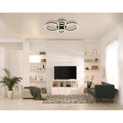 Globo - Φωτιστικό οροφής LED/40W/230V 2700/4500/6500K διάμ. 35,5x53 cm μαύρο
