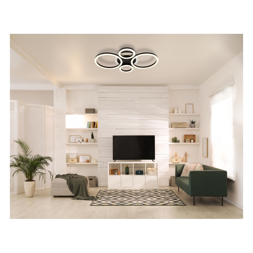 Globo - Φωτιστικό οροφής LED/40W/230V 2700/4500/6500K διάμ. 35,5x53 cm μαύρο