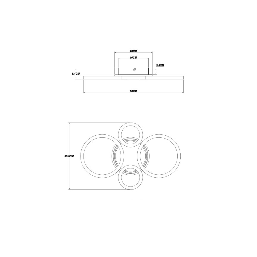 Globo - Φωτιστικό οροφής LED LED/40W/230V 2700/4500/6500K διάμετρος 35,5x53 cm μαύρο