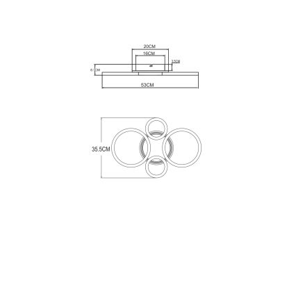 Globo - Φωτιστικό οροφής LED 40W/230V 2700/4500/6500K Ø 35,5x53 cm ορείχαλκος