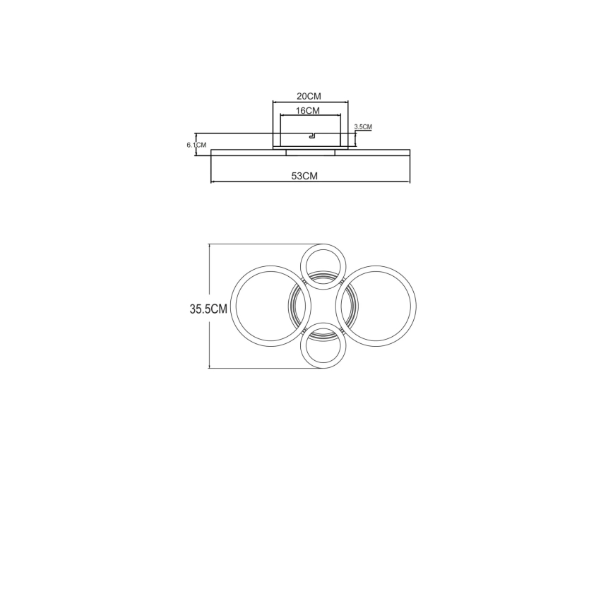 Globo - Φωτιστικό οροφής LED 40W/230V 2700/4500/6500K Ø 35,5x53 cm ορείχαλκος