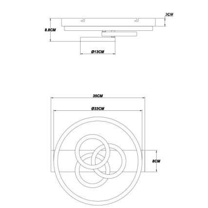 Globo - Ρυθμιζόμενο φωτιστικό οροφής LED/40W/230V 2700-6500K Ø 35x33 cm + τηλεχειριστήριο