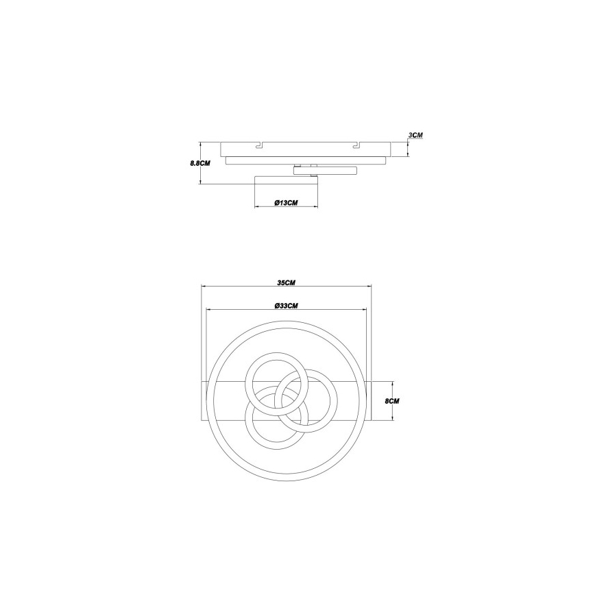 Globo - Ρυθμιζόμενο φωτιστικό οροφής LED/40W/230V 2700-6500K Ø 35x33 cm + τηλεχειριστήριο