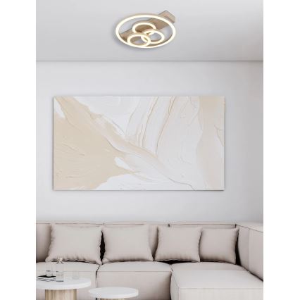 Globo - Ρυθμιζόμενο φωτιστικό οροφής LED/40W/230V 2700-6500K διάμ. 35x33 cm μπεζ + τηλεχειριστήριο