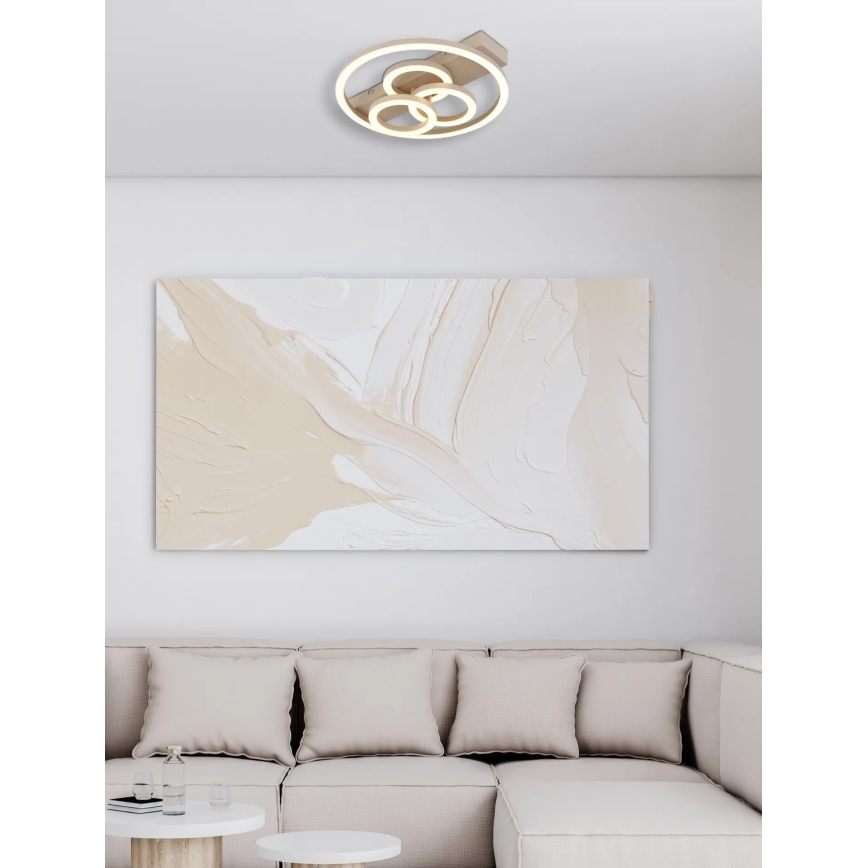 Globo - Ρυθμιζόμενο φωτιστικό οροφής LED/40W/230V 2700-6500K διάμ. 35x33 cm μπεζ + τηλεχειριστήριο