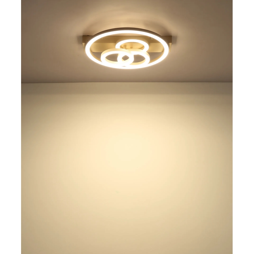 Globo - Ρυθμιζόμενο φωτιστικό οροφής LED/40W/230V 2700-6500K διάμ. 35x33 cm μπεζ + τηλεχειριστήριο