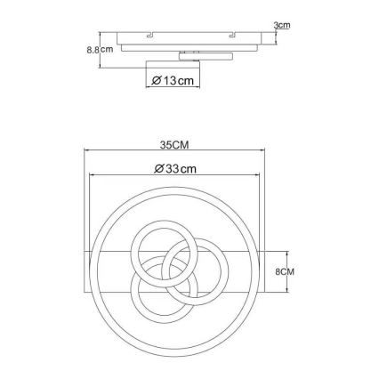 Globo - Ρυθμιζόμενο φωτιστικό οροφής LED/40W/230V 2700-6500K διάμ. 35x33 cm μπεζ + τηλεχειριστήριο
