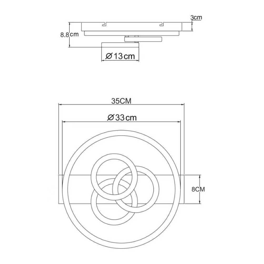 Globo - Ρυθμιζόμενο φωτιστικό οροφής LED/40W/230V 2700-6500K διάμ. 35x33 cm μπεζ + τηλεχειριστήριο