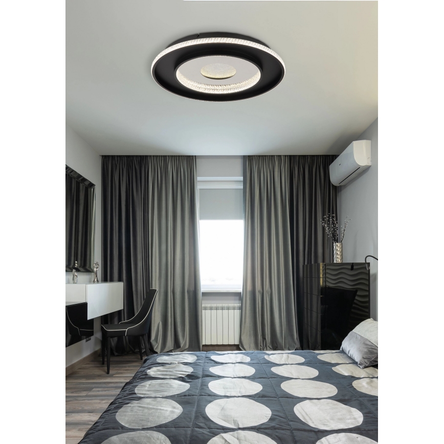 Globo - LED Ρυθμιζόμενο Φωτιστικό Οροφής LED/30W/230V 2700-6500K διάμ. 52,5 εκ. μαύρο + τηλεχειριστήριο