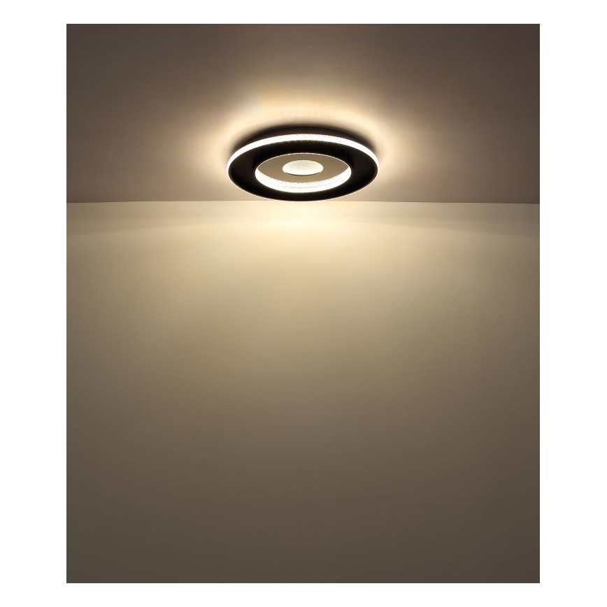 Globo - LED Ρυθμιζόμενο Φωτιστικό Οροφής LED/30W/230V 2700-6500K διάμ. 52,5 εκ. μαύρο + τηλεχειριστήριο