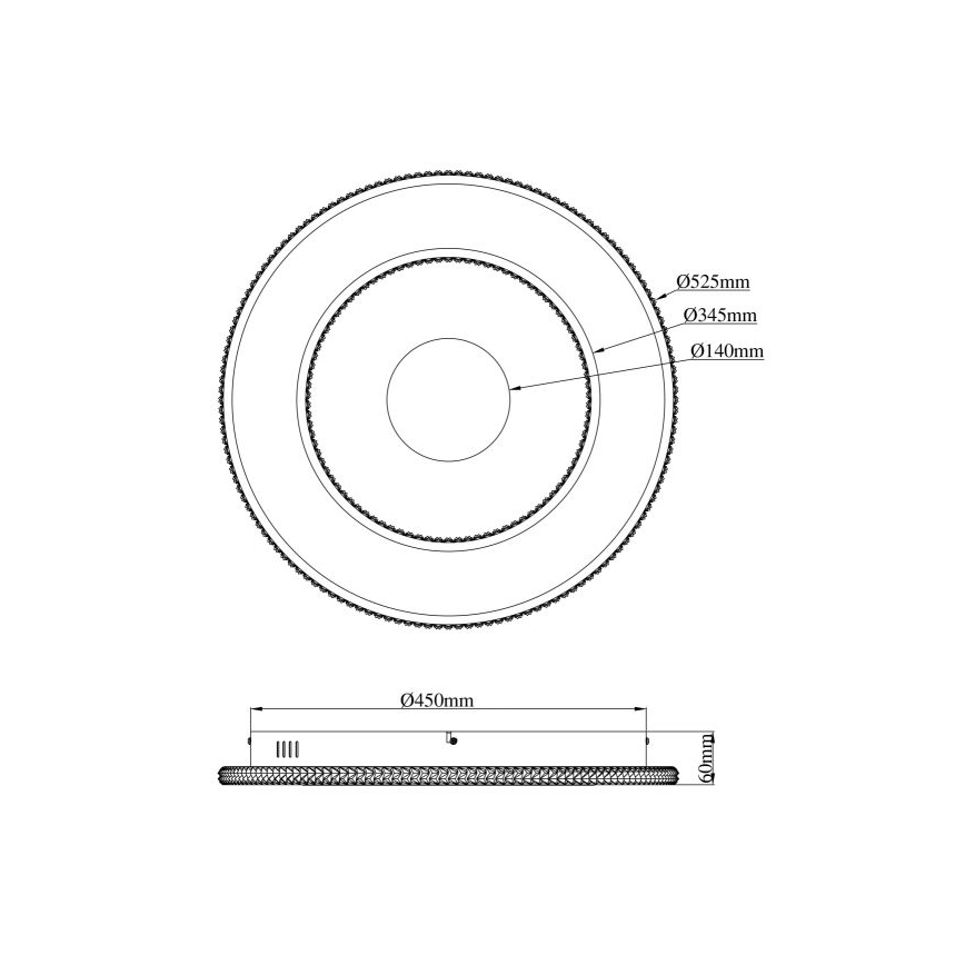 Globo - LED Ρυθμιζόμενο Φωτιστικό Οροφής LED/30W/230V 2700-6500K διάμ. 52,5 εκ. μαύρο + τηλεχειριστήριο