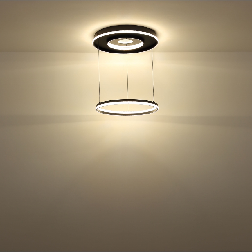 Globo - Led Dimmable κρεμαστό φωτιστικό οροφής LED/54W/230V 2700-6500K διάμετρος 60 cm μαύρο + τηλεχειριστήριο