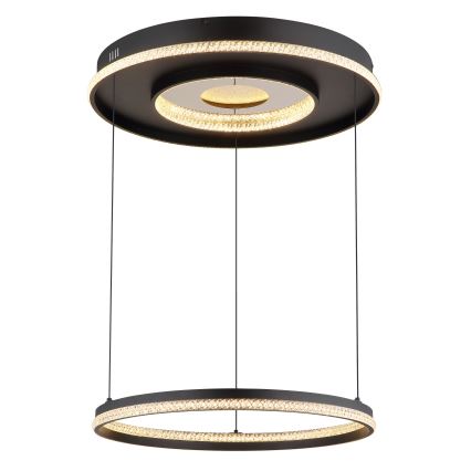 Globo - Led Dimmable κρεμαστό φωτιστικό οροφής LED/54W/230V 2700-6500K διάμετρος 60 cm μαύρο + τηλεχειριστήριο