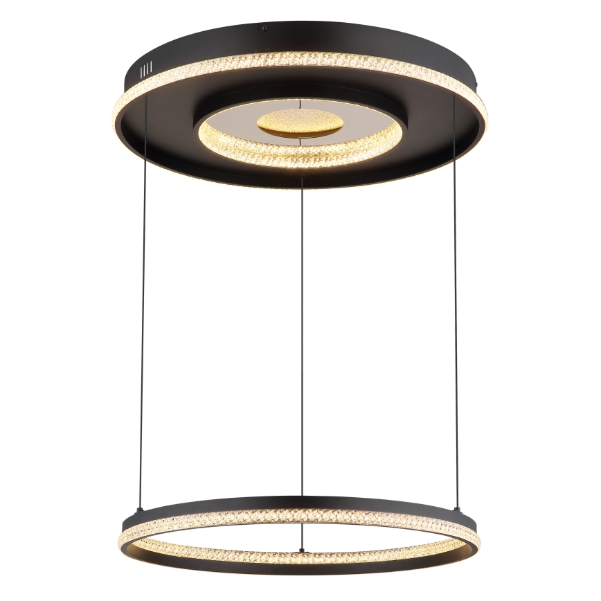 Globo - Led Dimmable κρεμαστό φωτιστικό οροφής LED/54W/230V 2700-6500K διάμετρος 60 cm μαύρο + τηλεχειριστήριο