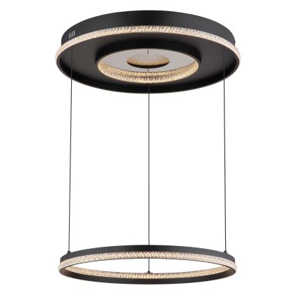 Globo - Led Dimmable κρεμαστό φωτιστικό οροφής LED/54W/230V 2700-6500K διάμετρος 60 cm μαύρο + τηλεχειριστήριο