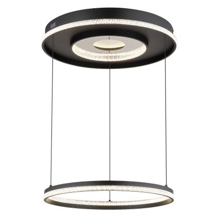 Globo - Led Dimmable κρεμαστό φωτιστικό οροφής LED/54W/230V 2700-6500K διάμετρος 60 cm μαύρο + τηλεχειριστήριο