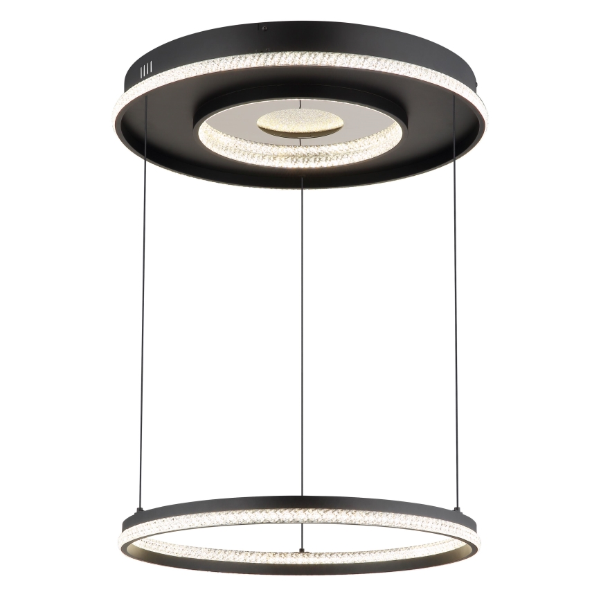 Globo - Led Dimmable κρεμαστό φωτιστικό οροφής LED/54W/230V 2700-6500K διάμετρος 60 cm μαύρο + τηλεχειριστήριο