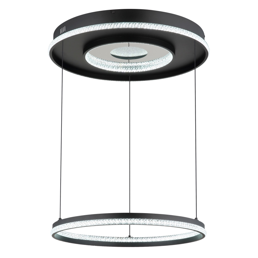Globo - Led Dimmable κρεμαστό φωτιστικό οροφής LED/54W/230V 2700-6500K διάμετρος 60 cm μαύρο + τηλεχειριστήριο