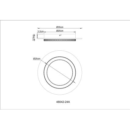 Globo - Φωτιστικό οροφής LED/24W/230V 3000/4000/6500K διάμ. 35 cm ανθρακί