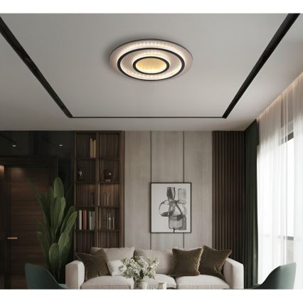 Globo - Ρυθμιζόμενο φωτιστικό οροφής LED/60W/230V 3000-6500K διάμ. 55 cm μαύρο + τηλεχειριστήριο