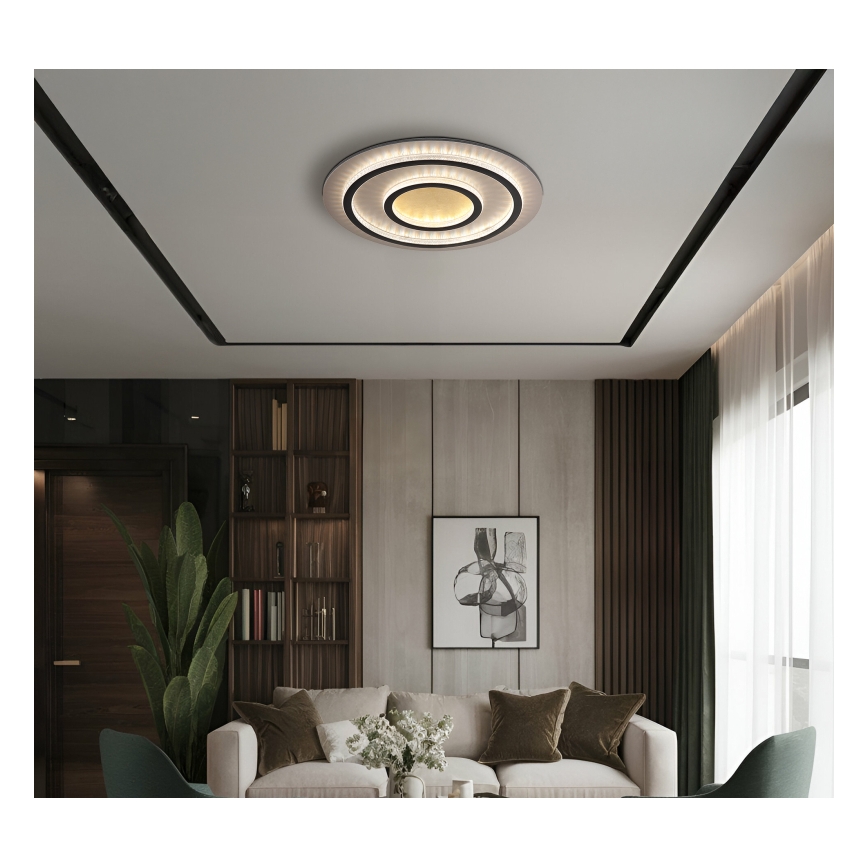 Globo - Ρυθμιζόμενο φωτιστικό οροφής LED/60W/230V 3000-6500K διάμ. 55 cm μαύρο + τηλεχειριστήριο
