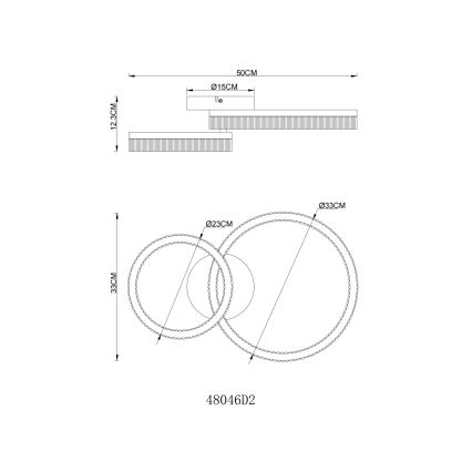 Globo - LED φωτιστικό οροφής LED/24W/230V 3000K 33x50 cm