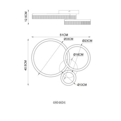 Globo - LED Φωτιστικό οροφής LED/24W/230V 3000K 40,5x51 cm