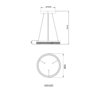 Globo - LED κρεμαστό φωτιστικό με καλώδιο LED/16W/230V 3000K