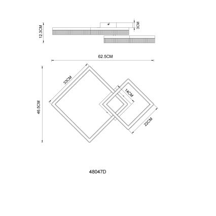 Globo - Φωτιστικό οροφής LED, 24W, 230V, 3000K, 46,5x62,5 cm