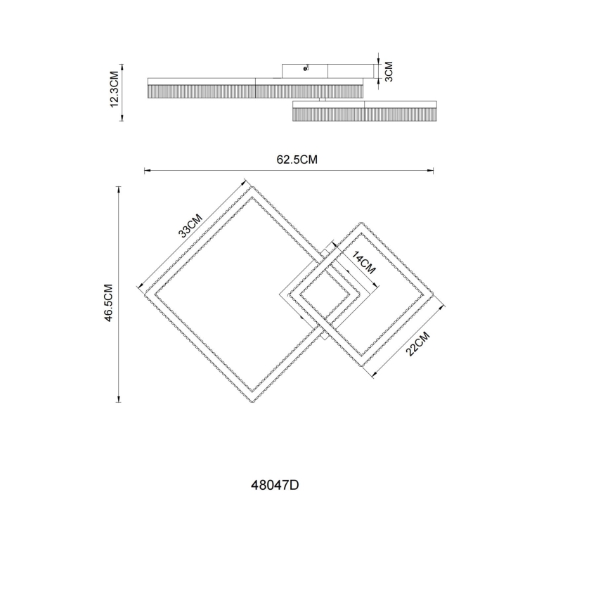 Globo - Φωτιστικό οροφής LED, 24W, 230V, 3000K, 46,5x62,5 cm