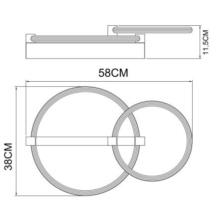 Globo - LED φωτιστικό οροφής LED/24W/230V 3000K 58x38 cm μπεζ