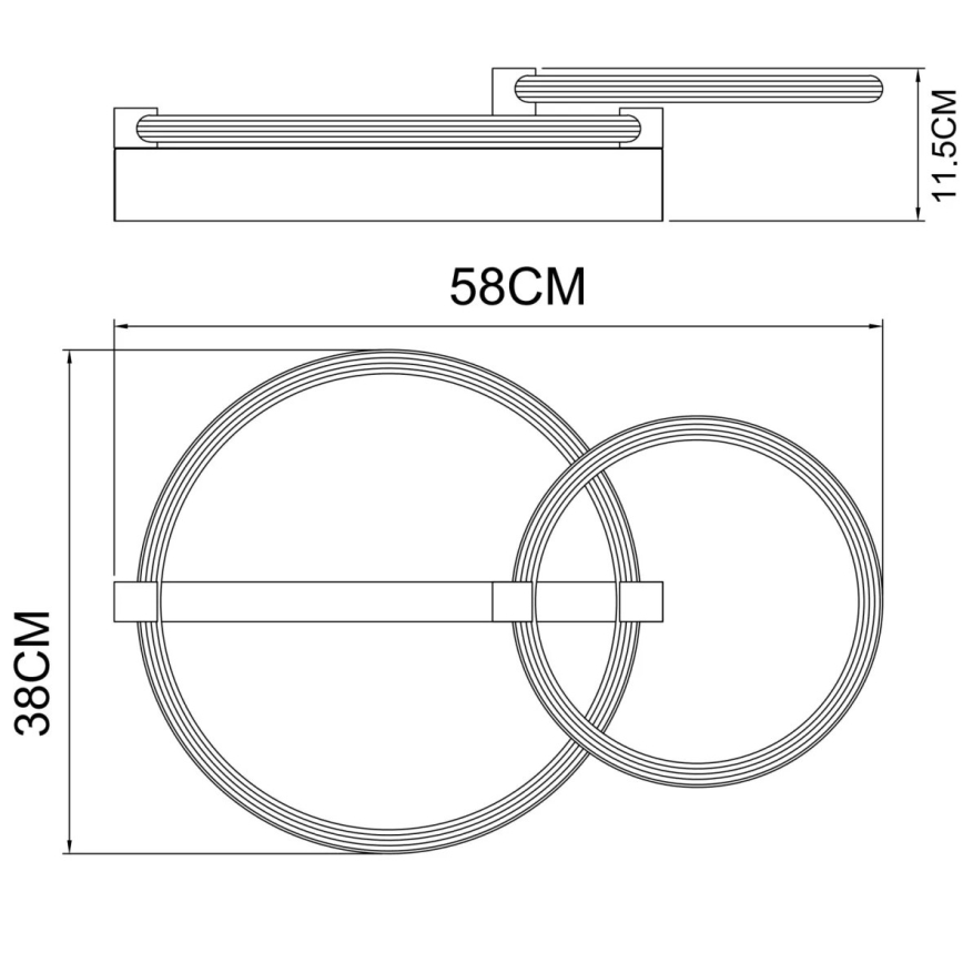 Globo - LED φωτιστικό οροφής LED/24W/230V 3000K 58x38 cm μαύρο