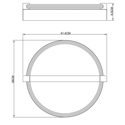 Globo - LED Φωτιστικό οροφής LED/15W/230V 3000K 41,5x38 cm μαύρο
