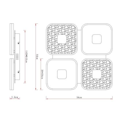 Globo - Ρυθμιζόμενο φωτιστικό οροφής LED/55W/230V 2700-6000K 54x54 cm + τηλεχειριστήριο