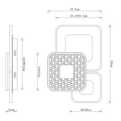 Globo - Ρυθμιζόμενο LED φωτιστικό οροφής LED/55W/230V 2700-6000K 65x45,5 cm + τηλεχειριστήριο