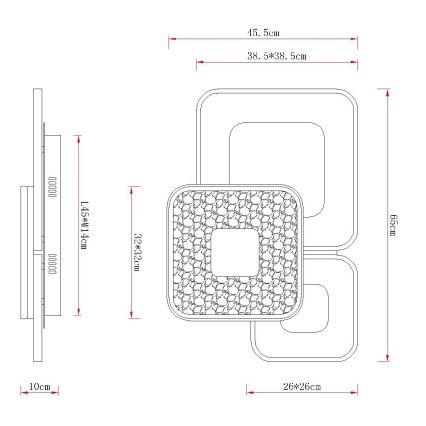Globo - Ρυθμιζόμενο φωτιστικό οροφής LED 55W/230V 2700-6000K 65x45,5 εκ. + τηλεχειριστήριο