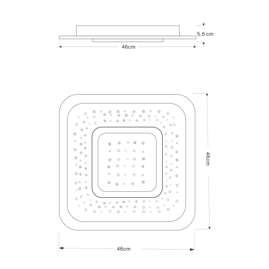 Globo - Ρυθμιζόμενο LED φωτιστικό οροφής LED/47W/230V 2700-6000K με τηλεχειριστήριο