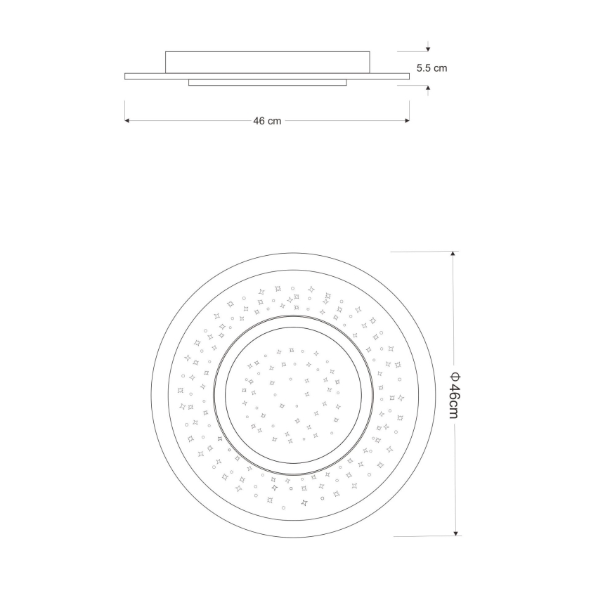 Globo - Ρυθμιζόμενο LED οροφής φωτιστικό LED/44W/230V 2700-6000K με τηλεχειριστήριο
