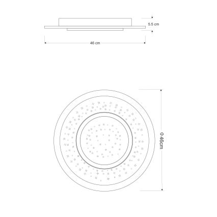 Globo - Φωτιστικό οροφής LED Dimmable LED/44W/230V 2700-6000K + RC