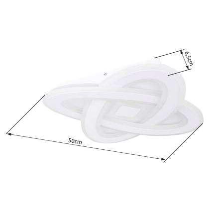 Globo - LED Ρυθμιζόμενο Φωτιστικό Οροφής LED/36W/230V 3000-6000K διάμ. 50 εκ. λευκό + τηλεχειριστήριο