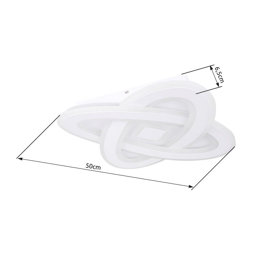 Globo - LED Ρυθμιζόμενο Φωτιστικό Οροφής LED/36W/230V 3000-6000K διάμ. 50 εκ. λευκό + τηλεχειριστήριο